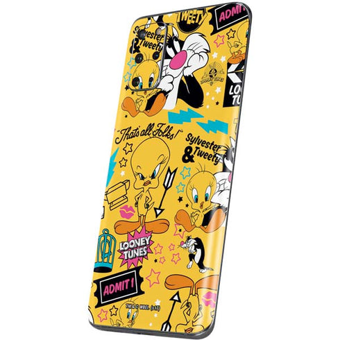 Looney Tunes Tweety and Sylvester Patches Galaxy S20 Plus Skin